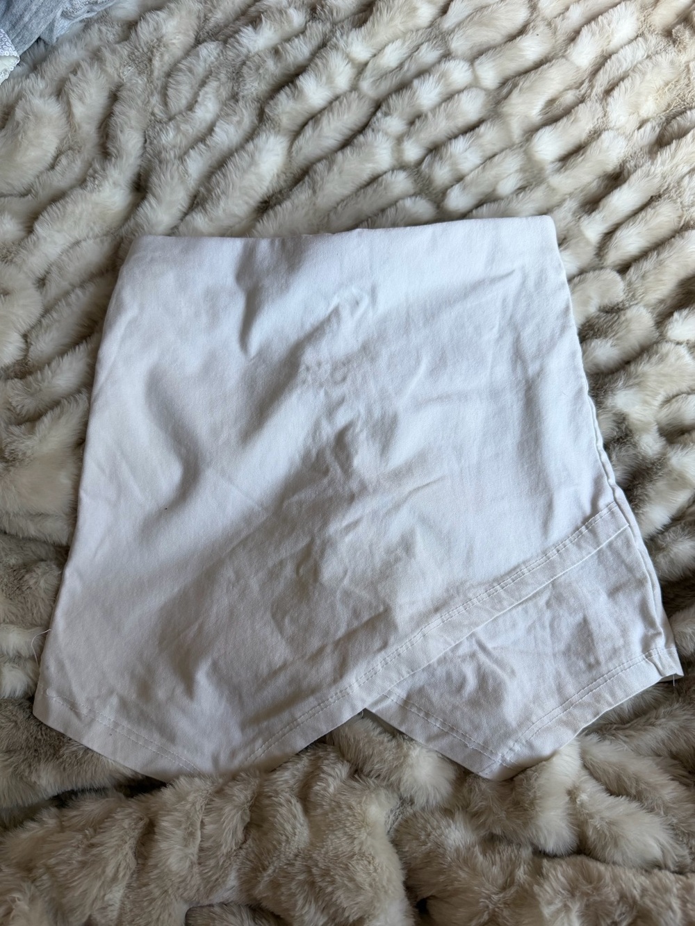 White Women’s Asymmetrical Skort Shorts